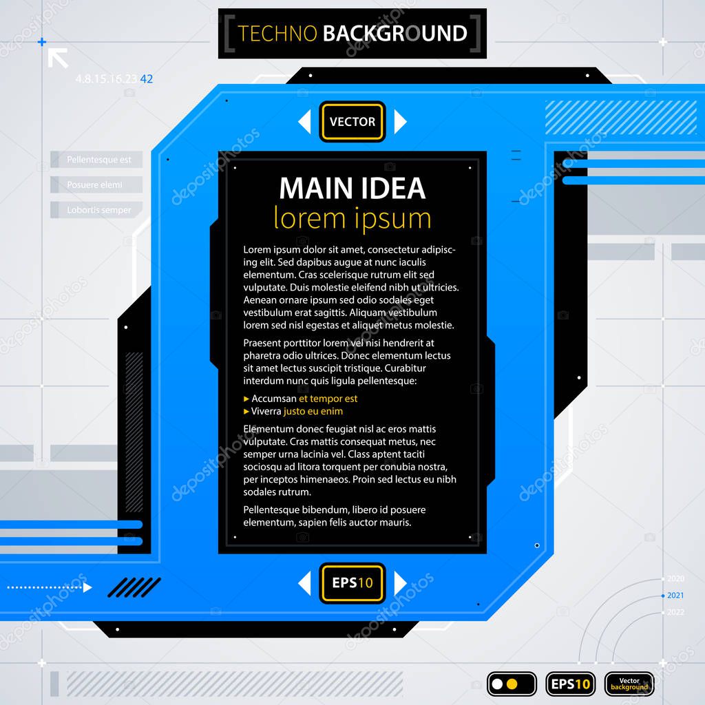 Modern text background template. Futuristic techno business style. Useful for annual reports, presentations and advertising.
