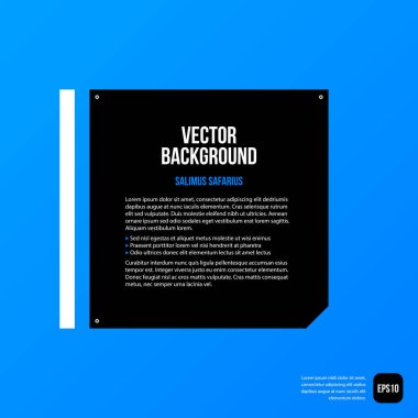 Mavi arka plan üzerinde siyah elemanları ile modern kurumsal grafik tasarım şablonu. Reklam, pazarlama ve web tasarım için yararlı.