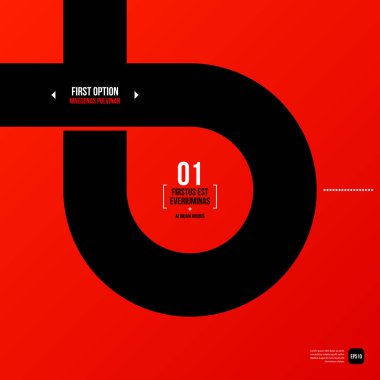 Kırmızı zemin üzerine siyah elemanları ile modern kurumsal grafik tasarım şablonu. Reklam, pazarlama ve web tasarım için yararlı.