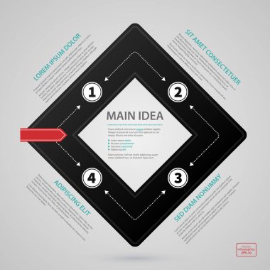Modern web tasarım şablonu siyah kağıt şerit, iki numaralı seçenekleri ve metin. Sıkı kurumsal iş tarzı. Yıllık raporlar, sunumlar ve medya için yararlı.