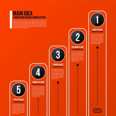 Kurumsal iş grafik şablonu parlak turuncu zemin üzerine. Sunumlar ve reklam için yararlı.