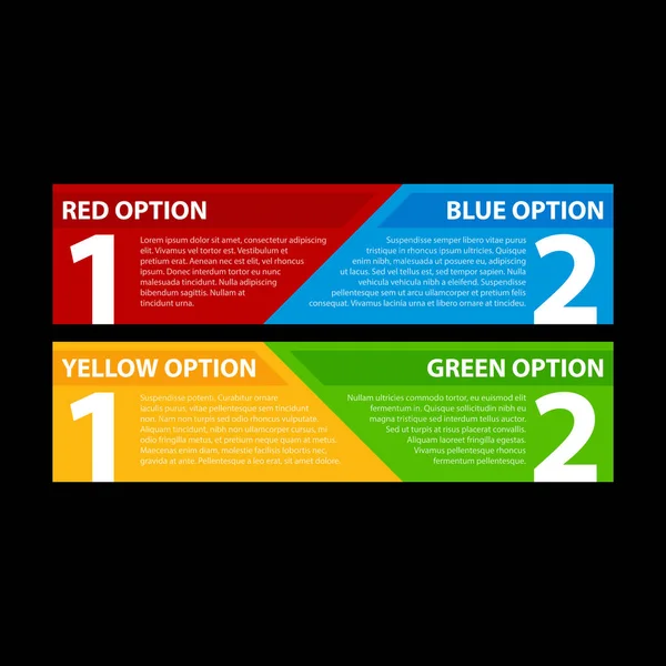 Deux bannières colorées, combinant deux options ou deux points de vue . — Image vectorielle