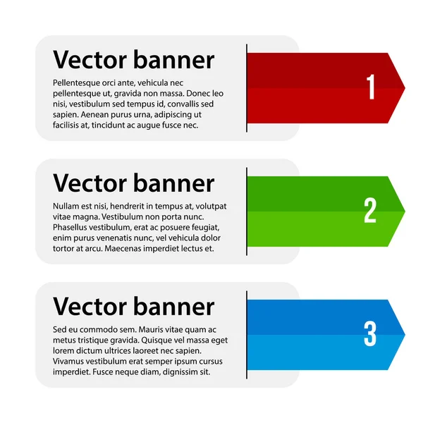 3 vector banners with colorful tags. — Stock Vector