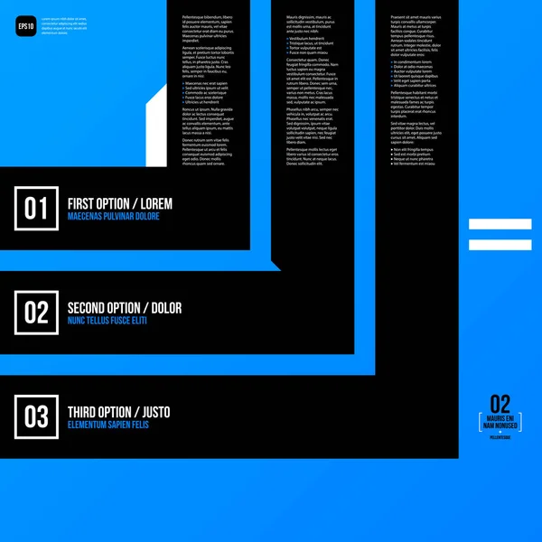 Σύγχρονη γραφιστική εταιρικό πρότυπο με μαύρα στοιχεία σε μπλε φόντο. Χρήσιμο για διαφήμιση, το μάρκετινγκ και web design. — Διανυσματικό Αρχείο