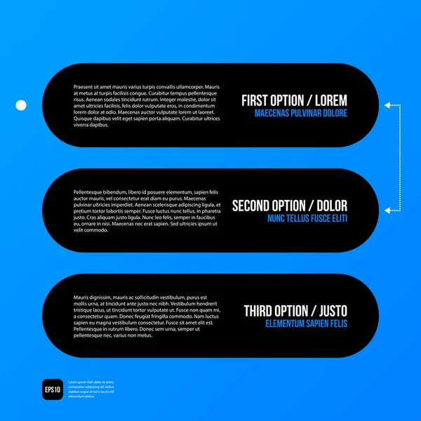 Plantilla de diseño gráfico corporativo moderno con elementos negros sobre fondo azul. Útil para publicidad, marketing y diseño web . — Vector de stock