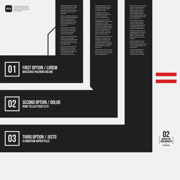 Plantilla de diseño gráfico corporativo moderno con elementos negros sobre fondo blanco. Útil para publicidad, marketing y diseño web . — Vector de stock