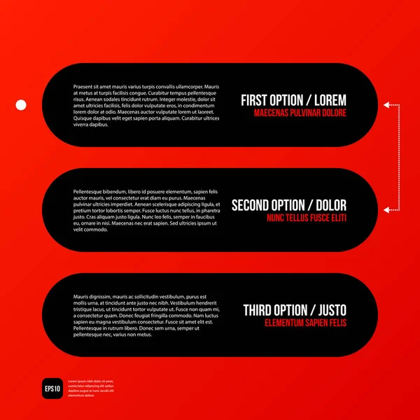 Plantilla de diseño gráfico corporativo moderno con elementos negros sobre fondo rojo. Útil para publicidad, marketing y diseño web . — Vector de stock