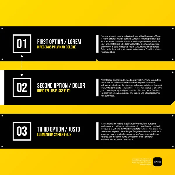Moderne grafische huisstijl sjabloon met zwarte elementen op gele achtergrond. Nuttig voor reclame-, marketing- en web design. — Stockvector