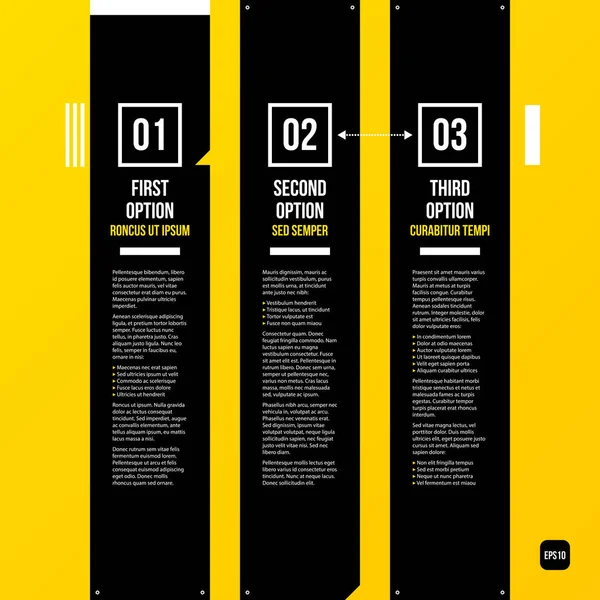 Modelo de design gráfico corporativo moderno com elementos pretos no fundo amarelo. Útil para publicidade, marketing e web design . —  Vetores de Stock