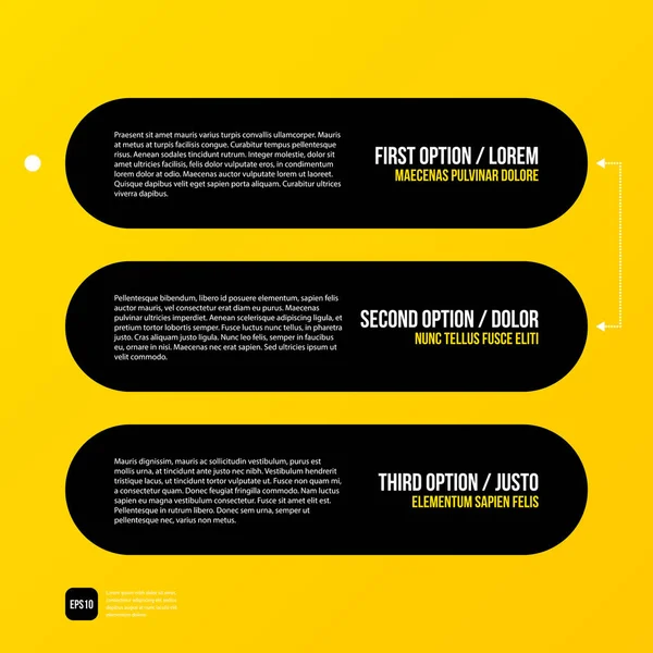 Plantilla de diseño gráfico corporativo moderno con elementos negros sobre fondo amarillo. Útil para publicidad, marketing y diseño web . — Vector de stock