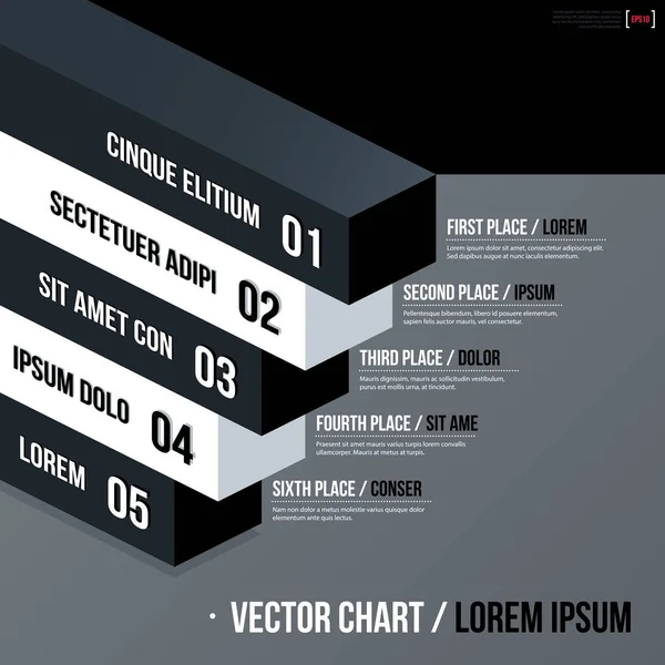 De moderne zakenwereld vector grafieksjabloon met 3d isometrische elementen op een grijze achtergrond. Neutrale huisstijl. — Stockvector