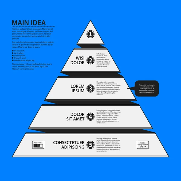 Modello di design aziendale su sfondo blu. Colori bianco e nero. Utile per pubblicità, presentazioni e web design . — Vettoriale Stock