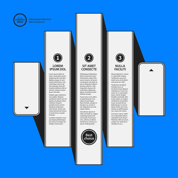 Εταιρικό σχεδιασμό πρότυπο σε μπλε φόντο. Μαύρο και άσπρο χρώματα. Χρήσιμο για διαφήμιση, παρουσιάσεις και web design. — Διανυσματικό Αρχείο