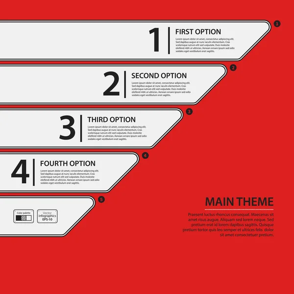 Corporate ontwerpsjabloon op rode achtergrond. Zwart-wit kleuren. Handig voor reclame, presentaties en web design. — Stockvector