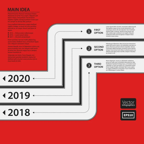 Projekt szablonu na czerwonym tle. Kolory czarny i biały. Przydatne dla reklamy, prezentacje i web design. — Wektor stockowy