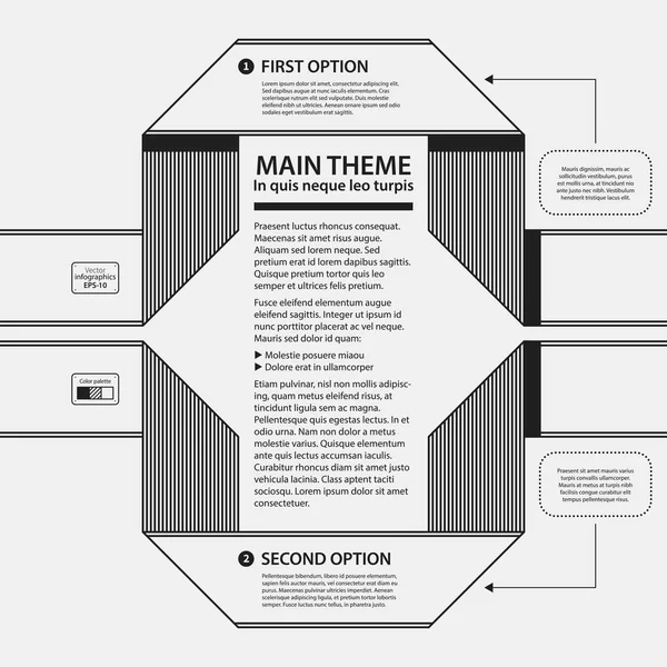 Corporate ontwerpsjabloon op witte achtergrond. Handig voor reclame, presentaties en web design. — Stockvector