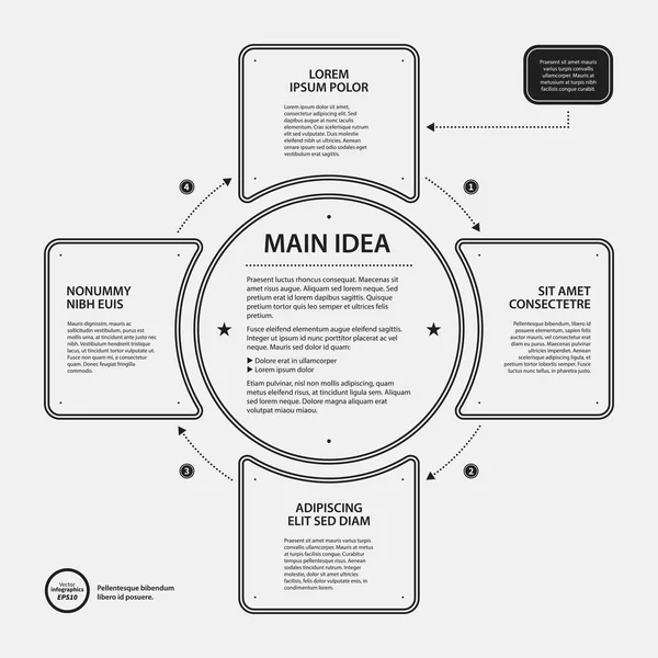 Modello di design aziendale su sfondo bianco. Utile per pubblicità, presentazioni e web design . — Vettoriale Stock