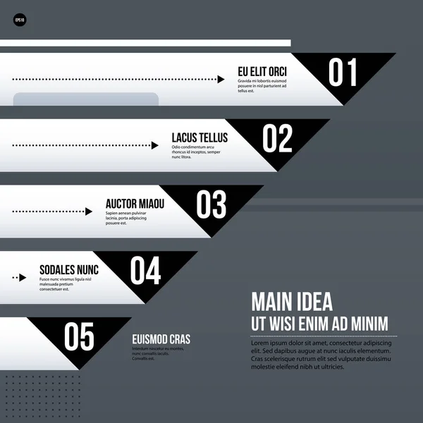 Modelo de gráfico corporativo futurista em fundo cinza. Útil para apresentações e mídia de marketing . — Vetor de Stock