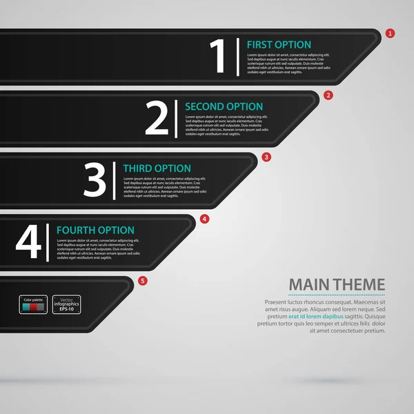 Plantilla de diseño web moderna con gráfico numerado. Estricto estilo de negocio corporativo. Útil para informes anuales, presentaciones y medios de comunicación . — Archivo Imágenes Vectoriales