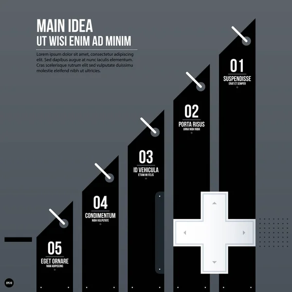 Futuristische Unternehmensdiagramm-Vorlage auf grauem Hintergrund. nützlich für Präsentationen und Marketingmedien. — Stockvektor