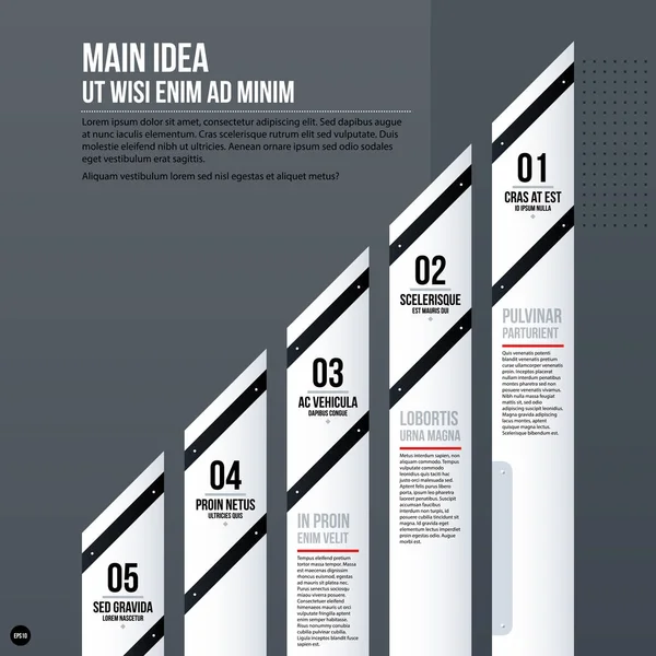 Modelo de gráfico corporativo futurista em fundo cinza. Útil para apresentações e mídia de marketing . — Vetor de Stock