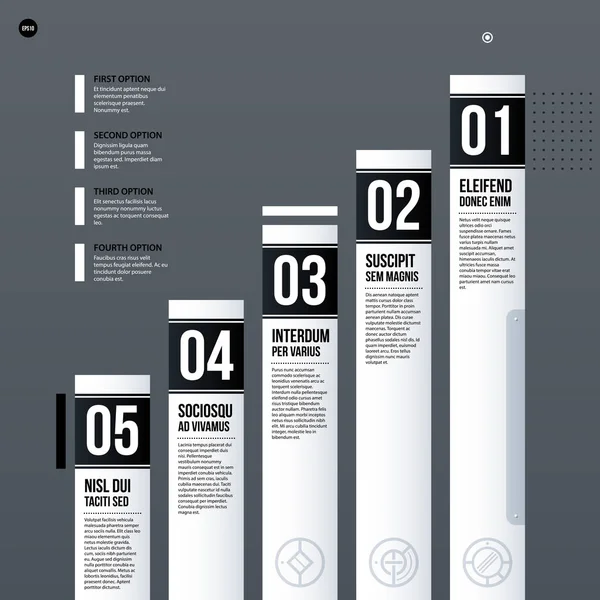 Futuriste modèle de graphique d'entreprise sur fond gris. Utile pour les présentations et les supports marketing . — Image vectorielle