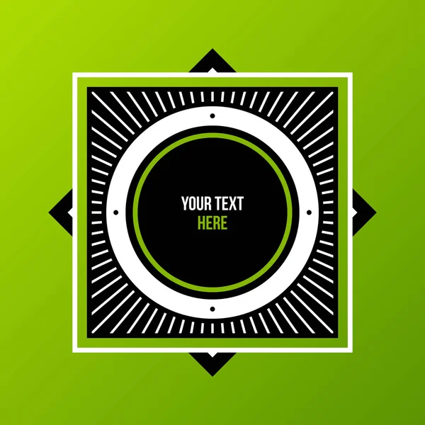 Label/logót lapos stílusú zöld háttér. Hasznos bemutatások vagy a web design. Vektor sablon. — Stock Vector