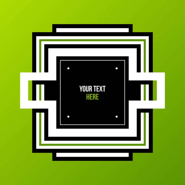 緑の背景にフラット スタイルの会社のラベル/ロゴ。プレゼンテーションや web デザインに便利です。ベクトル テンプレート. — ストックベクタ