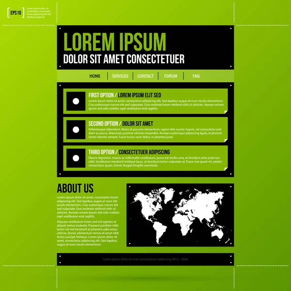 Modello di sito Web su sfondo verde fresco . — Vettoriale Stock