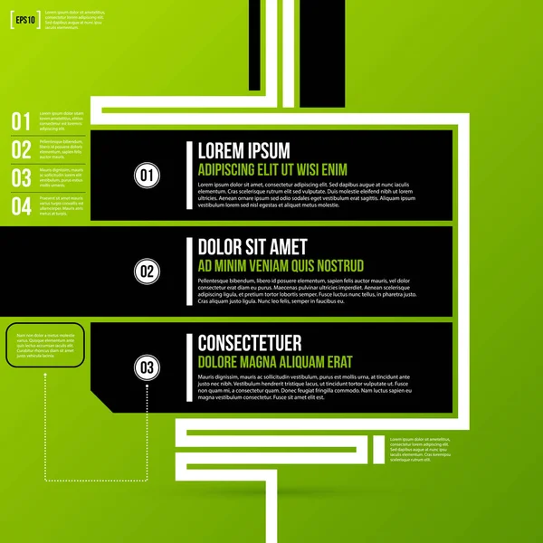 Alternativ mall på färsk grön bakgrund. Platt stil. — Stock vektor