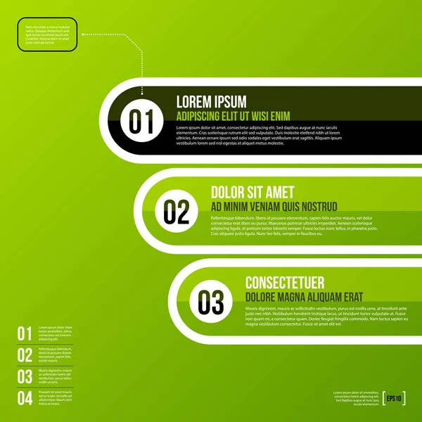 Färsk corporate diagrammall i platt stil på grön bakgrund. Användbar för presentationer eller reklam. Vector mall. — Stock vektor