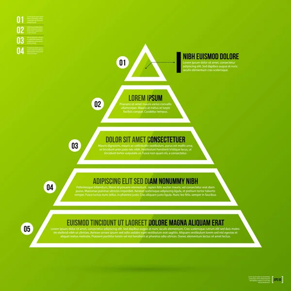 Pyramid diagrammall på färsk grön bakgrund. Vektor eps-10. — Stock vektor