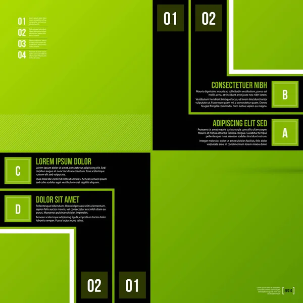 Options template on fresh green background. Flat style. — Stock Vector