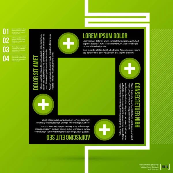 Options template on fresh green background. Flat style. — Stock Vector