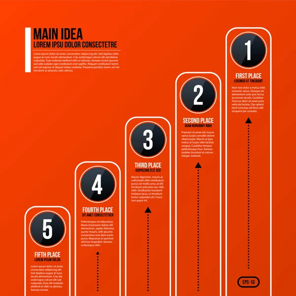 Plantilla de gráfico de negocio corporativo sobre fondo naranja brillante. Útil para presentaciones y publicidad . — Archivo Imágenes Vectoriales