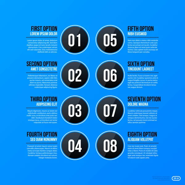 Corporate business banners and options template on bright blue background. Useful for presentations and advertising. — Stock Vector