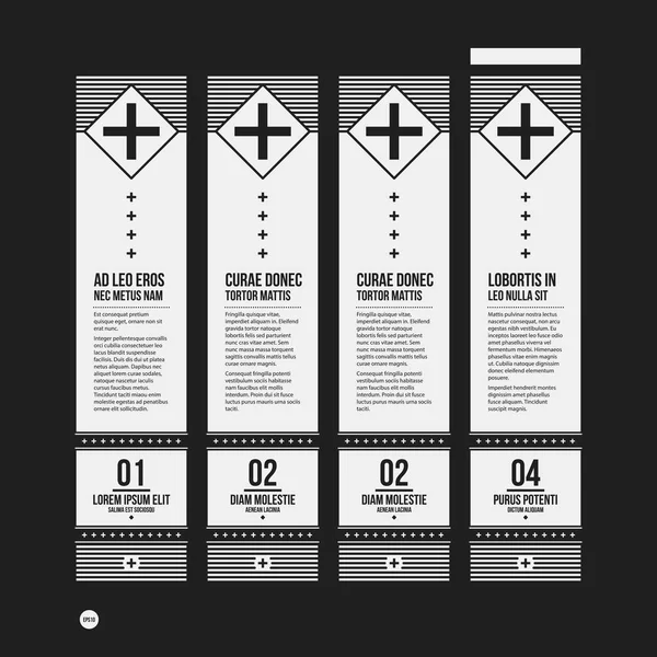 Monochrome opties sjabloon in strikte contrast stijl. Handig voor presentaties en webdesign. — Stockvector