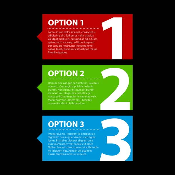 Three colorful options. Stock Vector