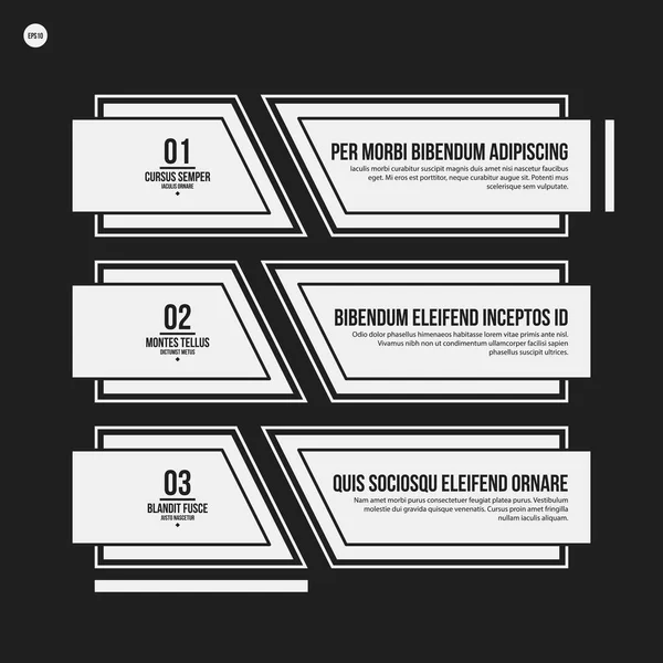 Monochrome opties sjabloon in strikte contrast stijl. Handig voor presentaties en webdesign. — Stockvector