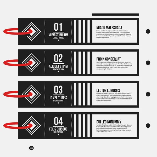 Monochrome opties sjabloon in strikte contrast stijl. Handig voor presentaties en webdesign. — Stockvector