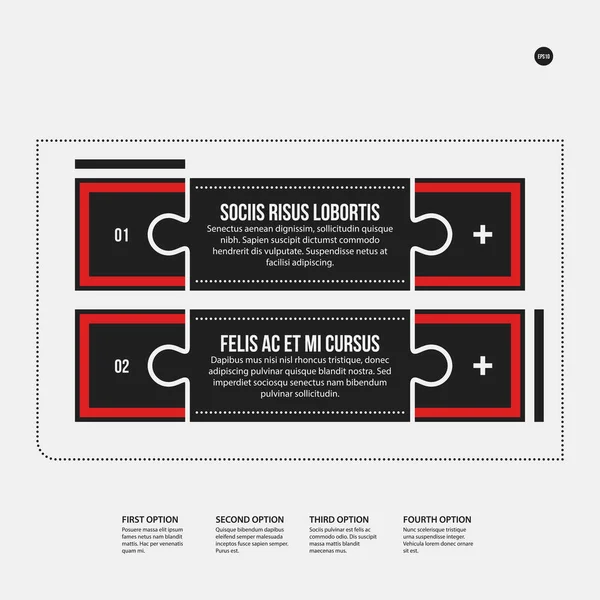 Monochrome opties sjabloon in strikte contrast stijl. Handig voor presentaties en webdesign. — Stockvector