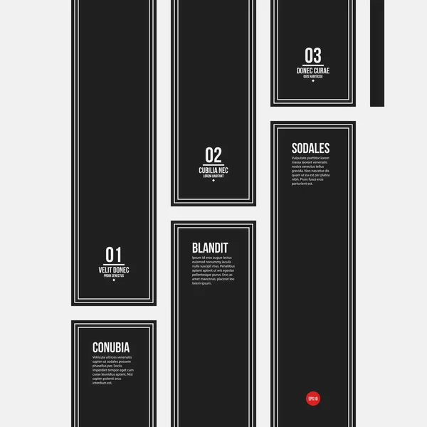 Monochrome opties sjabloon in strikte contrast stijl. Handig voor presentaties en webdesign. — Stockvector