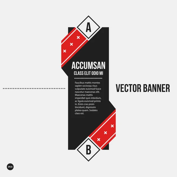 Monokrom banner mall i strikt stil. Användbar för presentationer och webbdesign. — Stock vektor