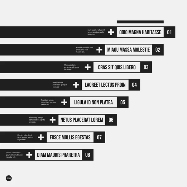 Monochrome vector chart template in strict style. Useful for presentations and web design. — Stock Vector