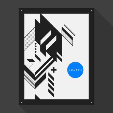 Poster/kapak tasarım şablonu soyut geometrik öğelerle. Tarzı modern grafiti.