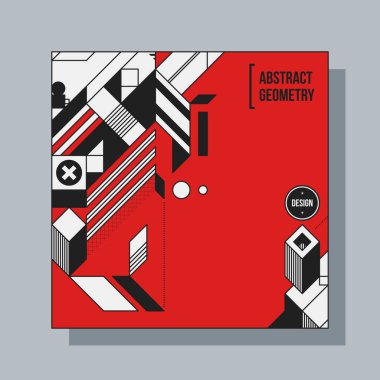 Arka plan tasarım şablonu soyut geometrik öğelerle kare. Yararlı için Cd kapakları, reklam ve posterler.