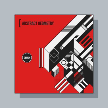 Arka plan tasarım şablonu soyut geometrik öğelerle kare. Yararlı için Cd kapakları, reklam ve posterler.