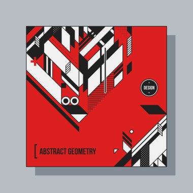 Arka plan tasarım şablonu soyut geometrik öğelerle kare. Yararlı için Cd kapakları, reklam ve posterler.