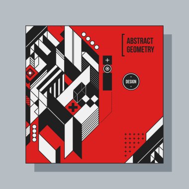 Arka plan tasarım şablonu soyut geometrik öğelerle kare. Yararlı için Cd kapakları, reklam ve posterler.