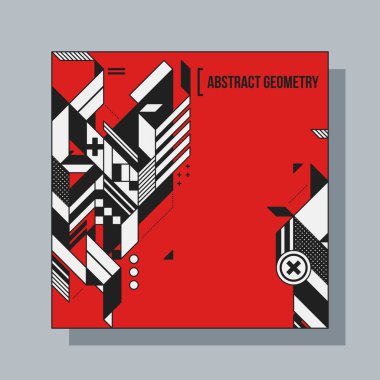 Arka plan tasarım şablonu soyut geometrik öğelerle kare. Yararlı için Cd kapakları, reklam ve posterler.